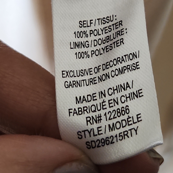 Zunie Girls Size 7 Cream Dress with Floral Accents - Picture 6 of 6